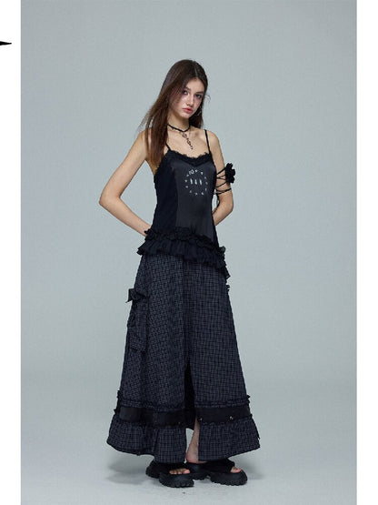Plaid Patchwork Star Print Dress【s0000016686】