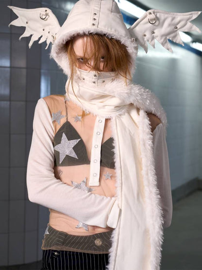 Angel Wings Face-Covering Hooded Scarf【s0000014417】