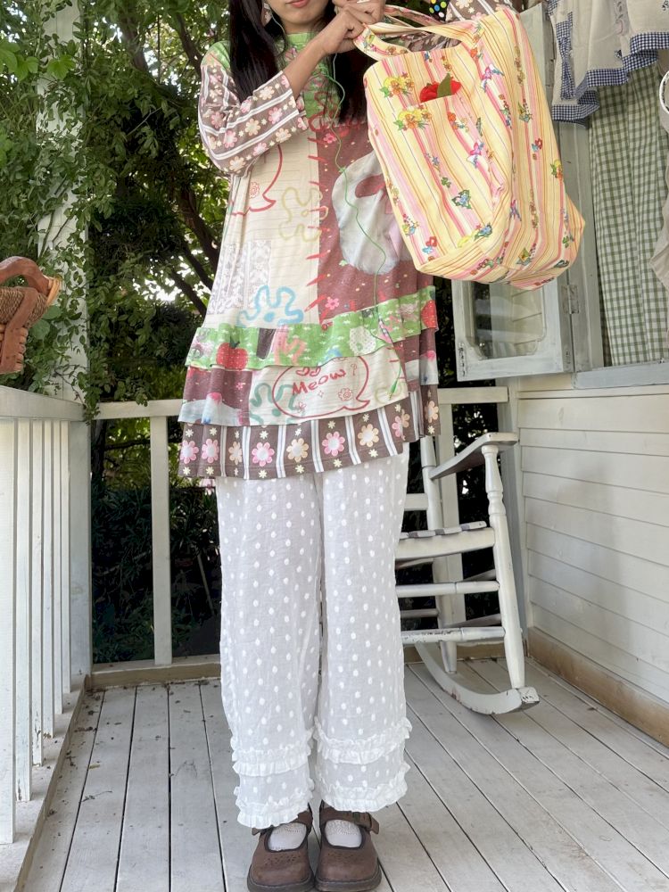 Loose-fitting elastic waist long pants【s0000012773】