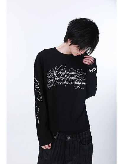 Flower Embroidered Waffle T-Shirt【s0000016186】