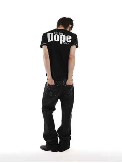 Rhinestone Star Printed Square Neck T-Shirt【s0000018247】