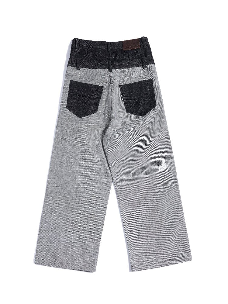 Bare-eared Pulping Double-waisted Jeans【s0000016959】