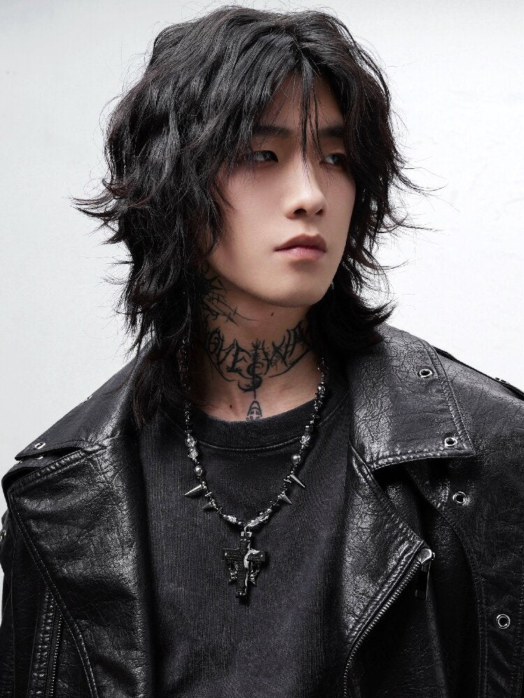 Black Magic Rivet Cross Heavy Necklace【s0000018971】