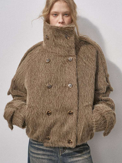 Furry Double Breasted Fur Jacket【s0000015228】