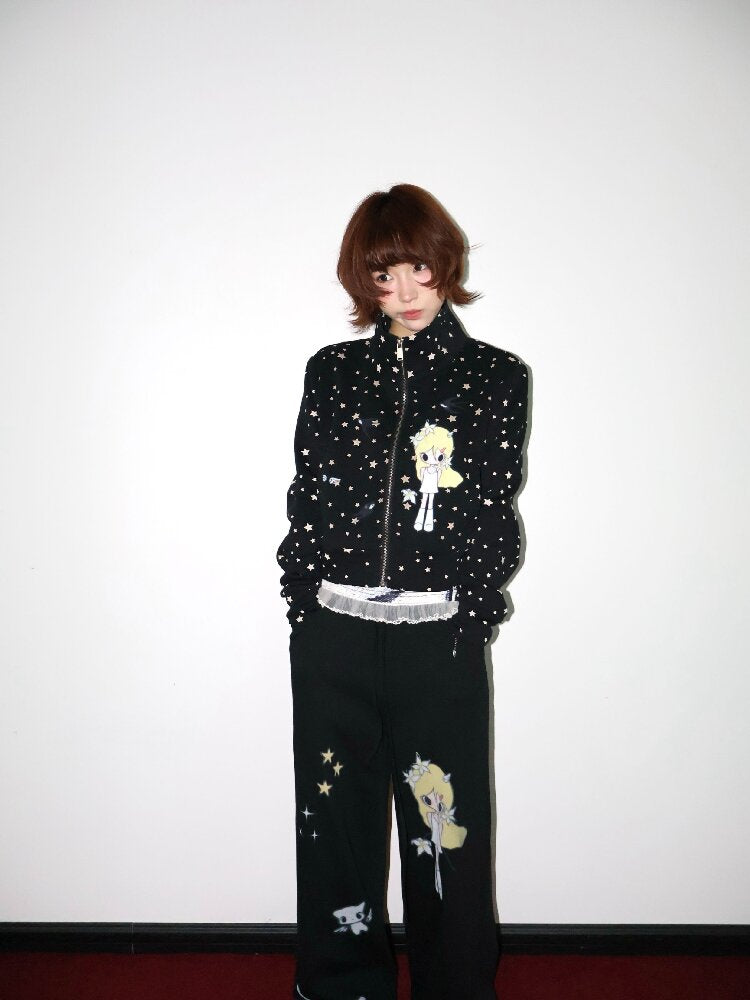 Illustration Short Shoulder Sweatshirt【s0000018664】