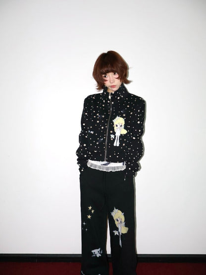 Illustration Short Shoulder Sweatshirt【s0000018664】