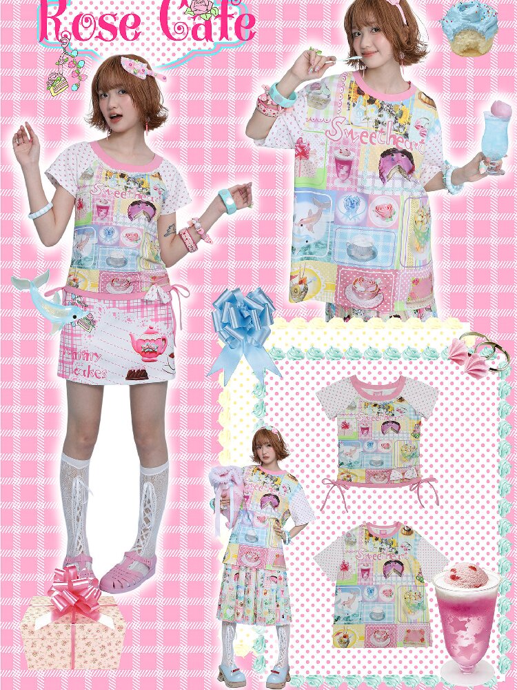 Cake Dessert Printed Loose T Shirt【s0000017455】