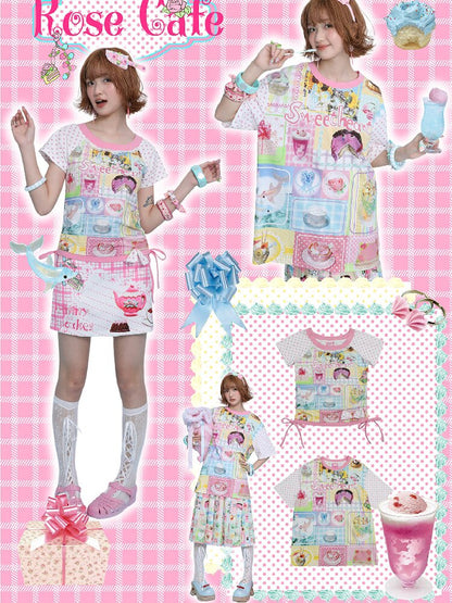 Cake Dessert Printed Loose T Shirt【s0000017455】
