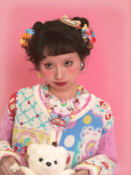 Acrylic Beaded Hair Clip Necklace【s0000011325】