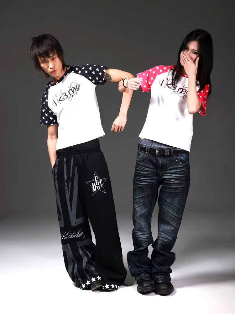 Star Print Raglan Street Tee【s0000018259】