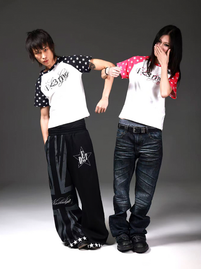 Star Print Raglan Street Tee【s0000018259】