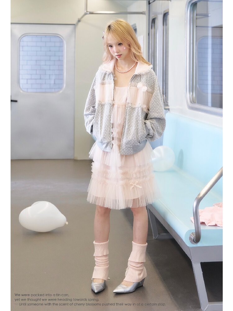 Polka Dot Knit Mesh Lace Coat【s0000016367】