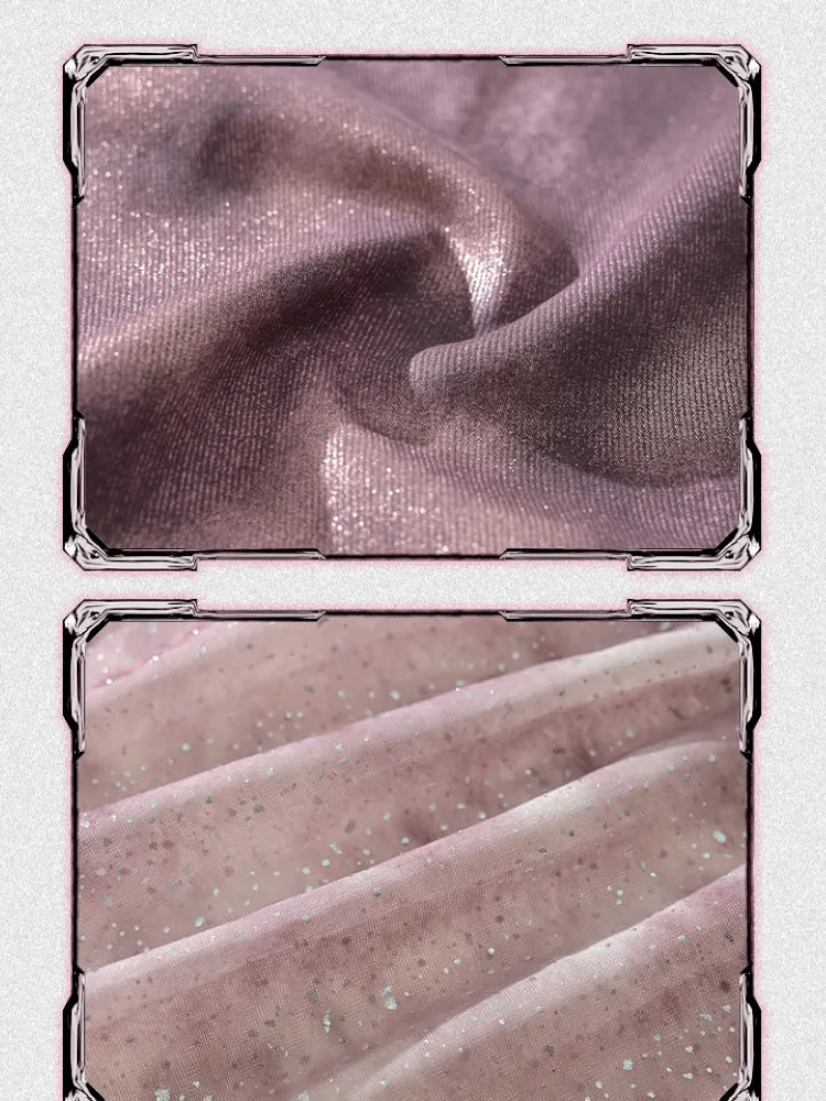 Mesh Nail Rhinestone Pleated Long Sleeve Sleeves【s0000014021】