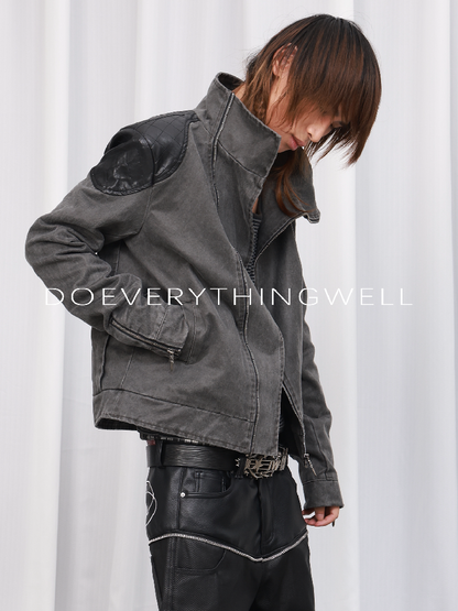 Washed Leather Diamond Pattern Jacket【s0000019122】