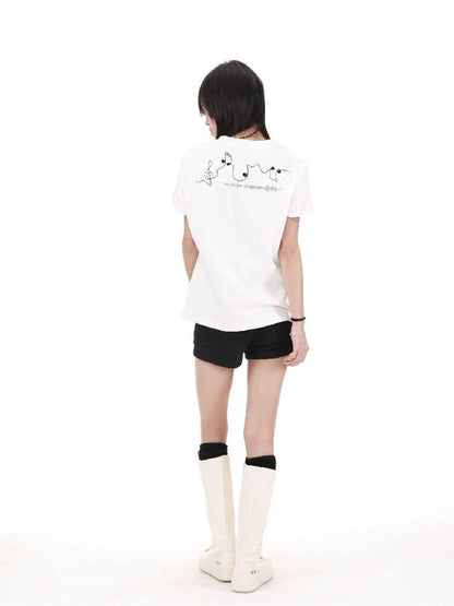 Portrait Embroidery Street Tee【s0000018223】