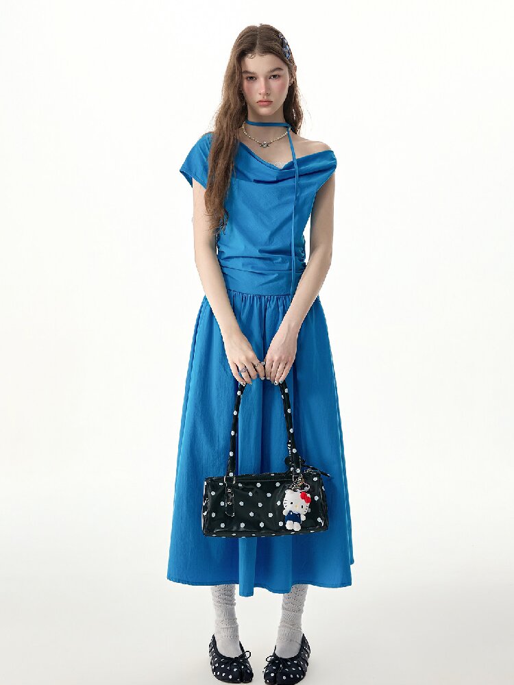 Retro Lazy Waist Cinching Long Dress【s0000017310】
