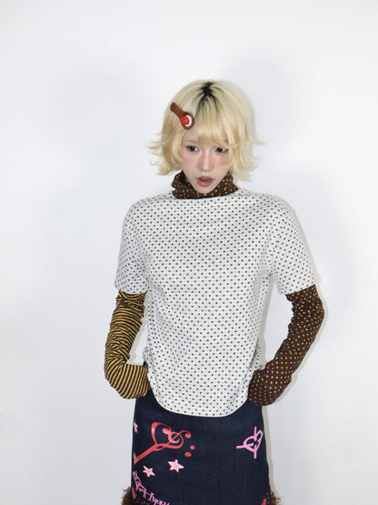 Old Polka Dot Stripe Turtle Top【s0000018671】