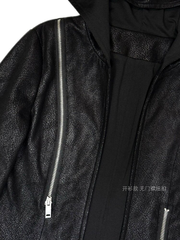Dark Suede Foil Hooded Cardigan【s0000019099】