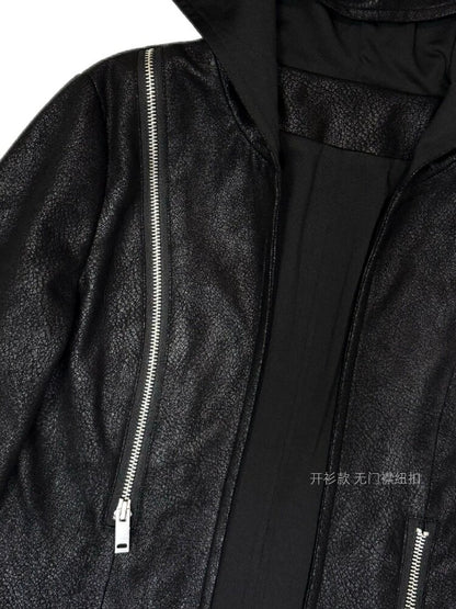 Dark Suede Foil Hooded Cardigan【s0000019099】