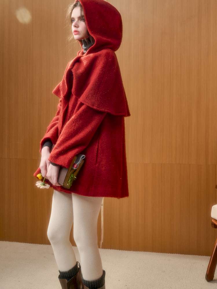 Christmas New Year Woolen Cloak Two-Piece【s0000014892】