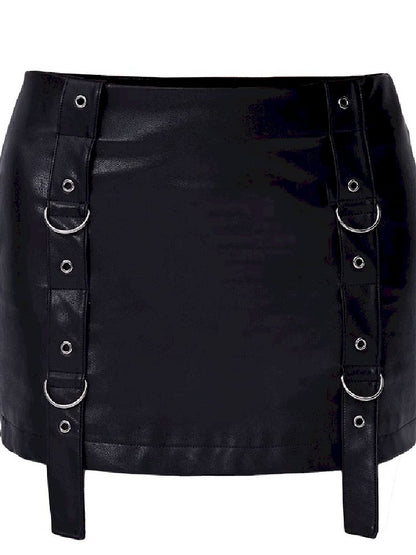 Punk Studded Hip Slim Leather Skirt【s0000004766】