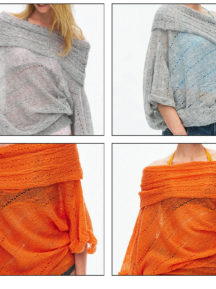 One Shoulder Cut Out Cable Knit【s0000015930】