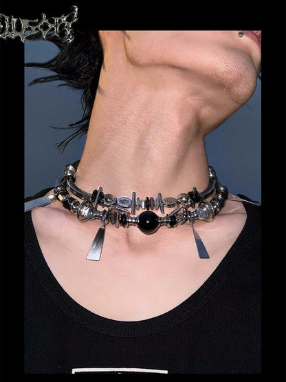 Futuristic Mechanical Choker Clavicle Chain【s0000018865】