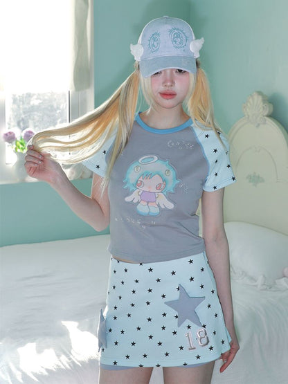 Star Plunge Short Sleeve T-Shirt【s0000012198】