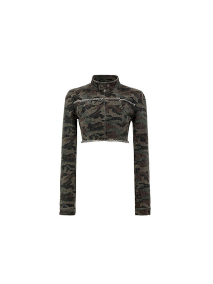 Camouflage Short biker jacket【s0000009872】