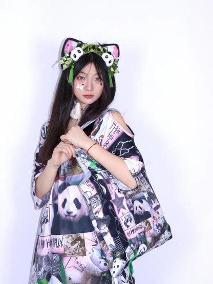 Panda Tote Bag Canvas Shoulder Bag【s0000013975】