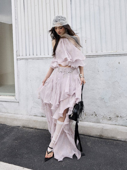 Romantic Ruffle Two-Piece Dress【s0000016868】