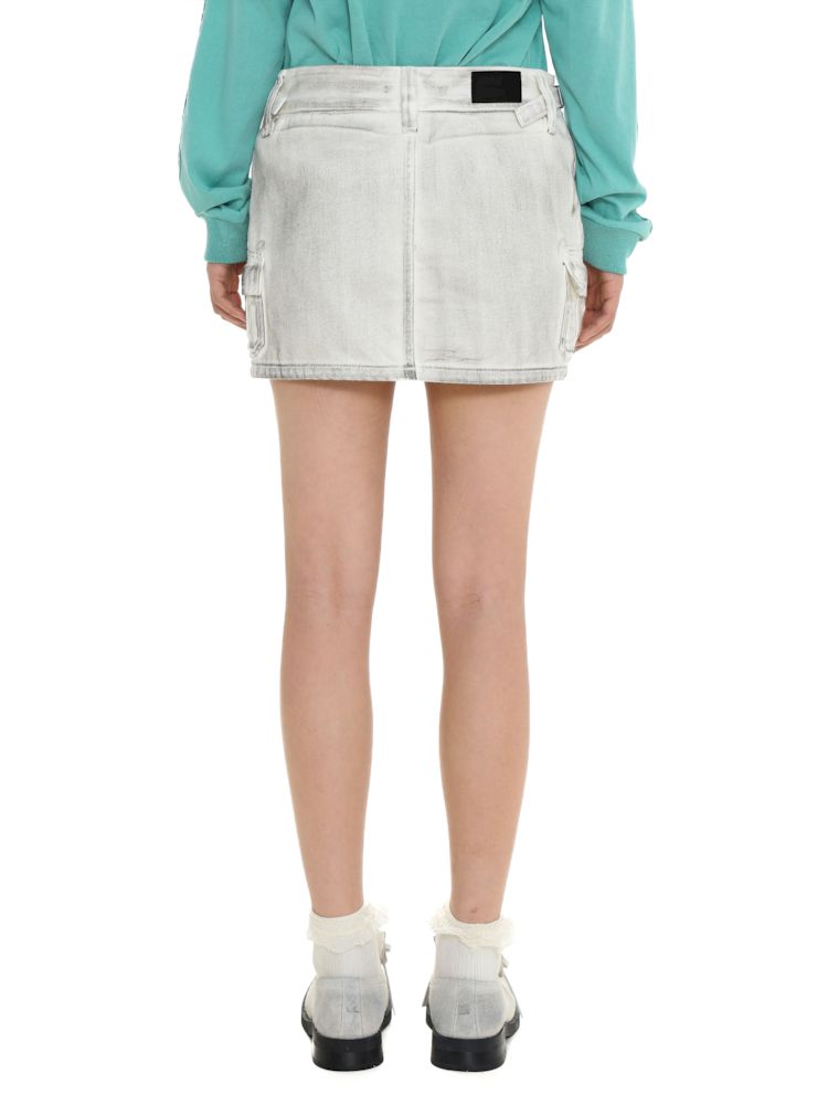 Dirty Hardware Tab Belt Denim Short Skirt【s0000008681】