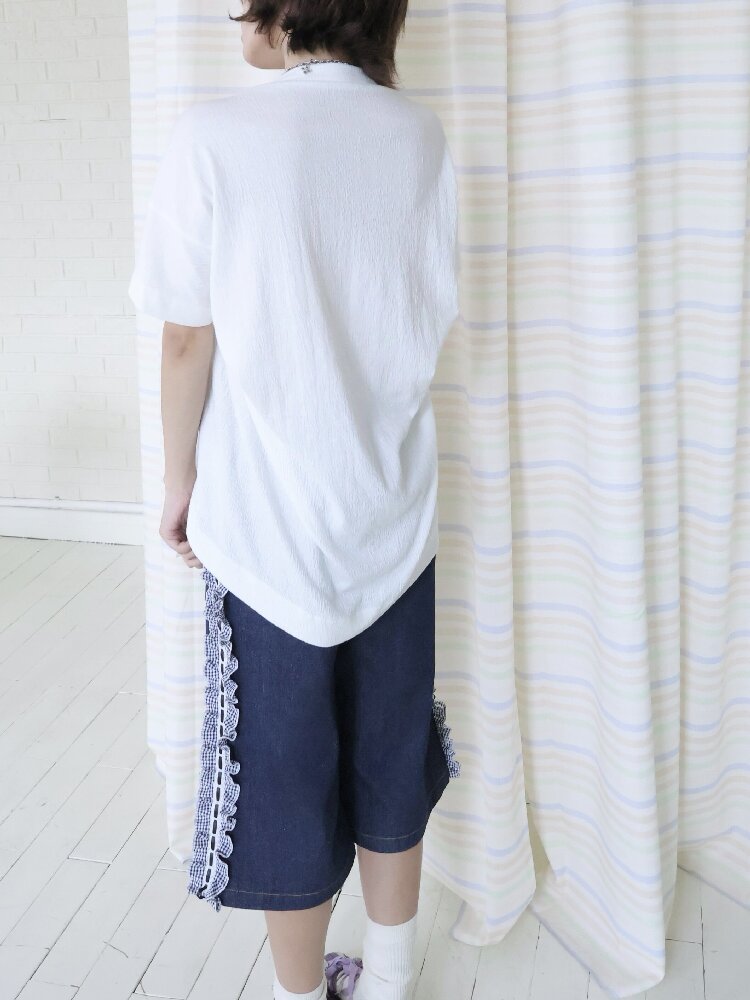 Illustration Square Neck Cotton Top【s0000018681】