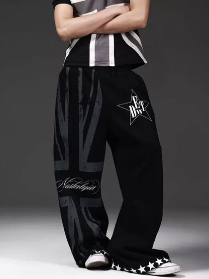 Flag Sub-Print Boxing Sweatpants【s0000018274】