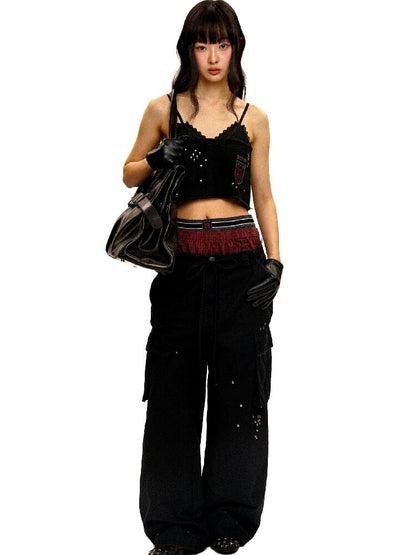 College Bandeau Suspender Pants【s0000016438】