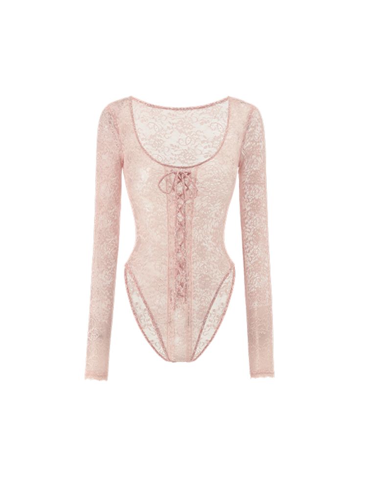 Lace Tie Long Sleeve Bodysuit【s0000009705】