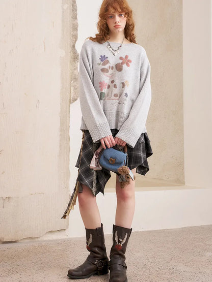 Openwork Oversized Pullover Knit Sweater【s0000014086】