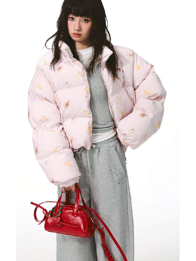 레트로 프린트 코튼 짧은 코트 [S0000011428]