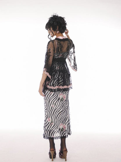Lace Sheer Swallowtail Cover Up【s0000017140】