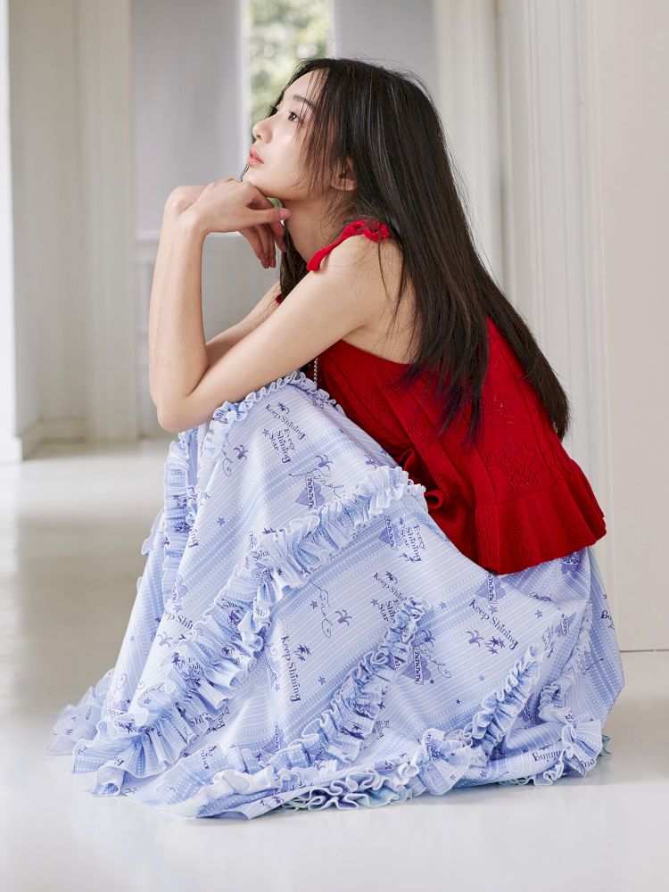 Knit Bow Lace Camisole Top【s0000012356】