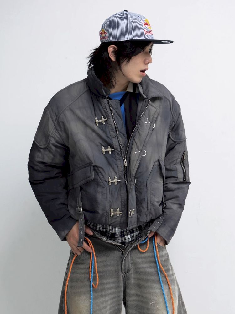 Airplane Button Short Cotton Jacket【s0000011347】