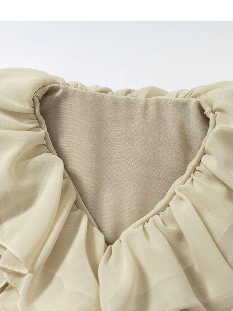 Ruffled Chiffon Flared Cardigan【s0000015548】