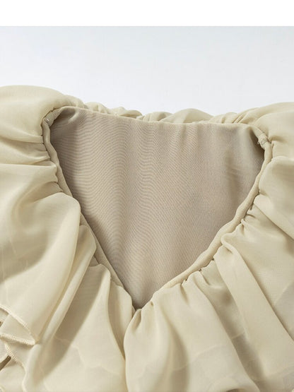 Ruffled Chiffon Flared Cardigan【s0000015548】