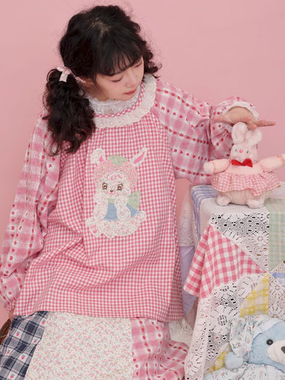 Strawberry Bunny Balloon Sleeve Shirt【s0000012017】