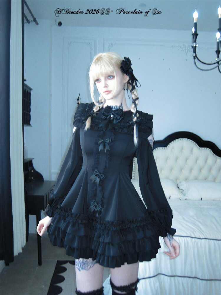 Satin Short Long Sleeve Skirt【s0000016389】