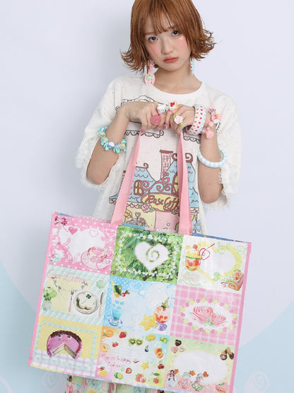 Vintage Printed Woven Handbag Bag【s0000017453】