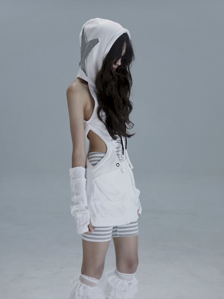 Long hoodie skeleton sweater dress【s0000013482】