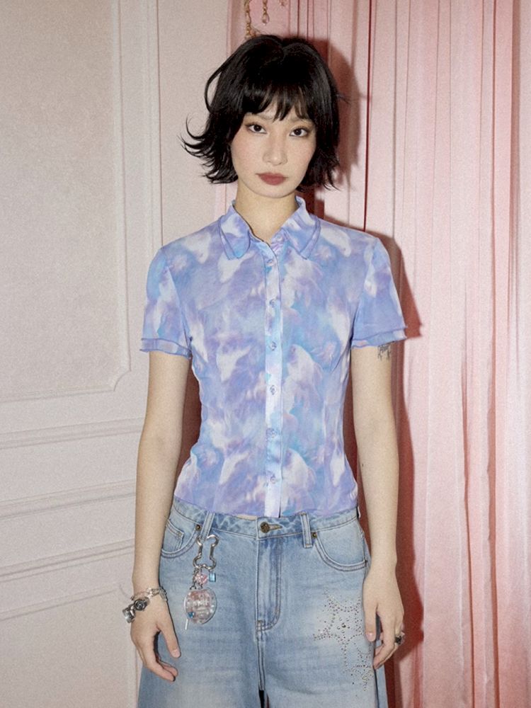 Wooden Ear Trim Slim Shirt【s0000012295】