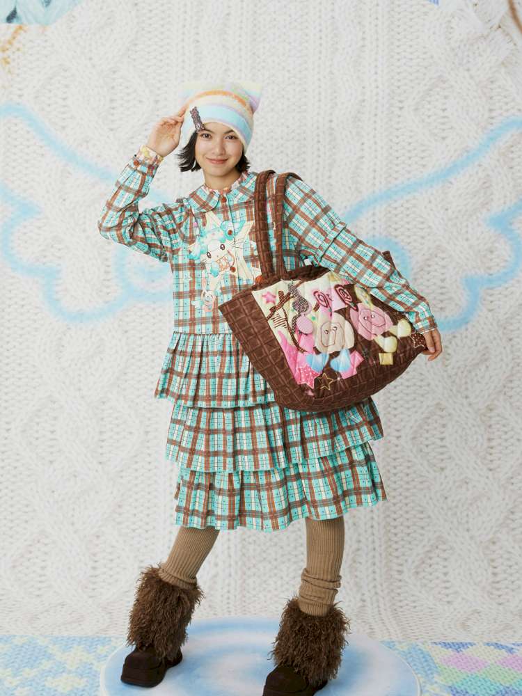 Chocolate Reversible Quilted Bag【s0000014850】