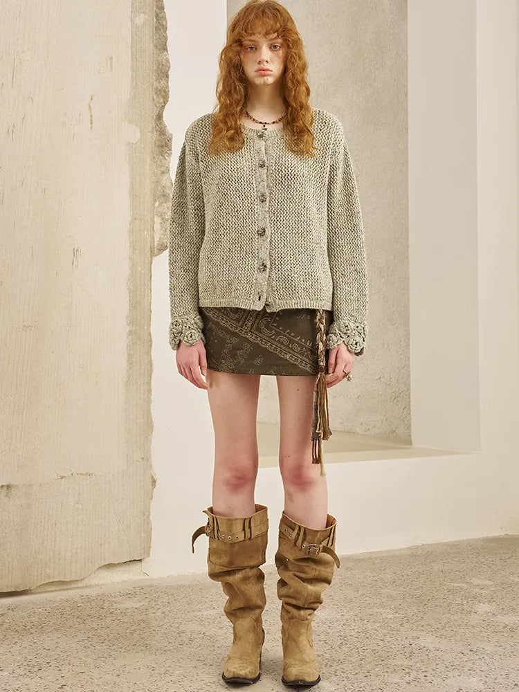 Oversized Vintage-Style Knit Cardigan【s0000014056】